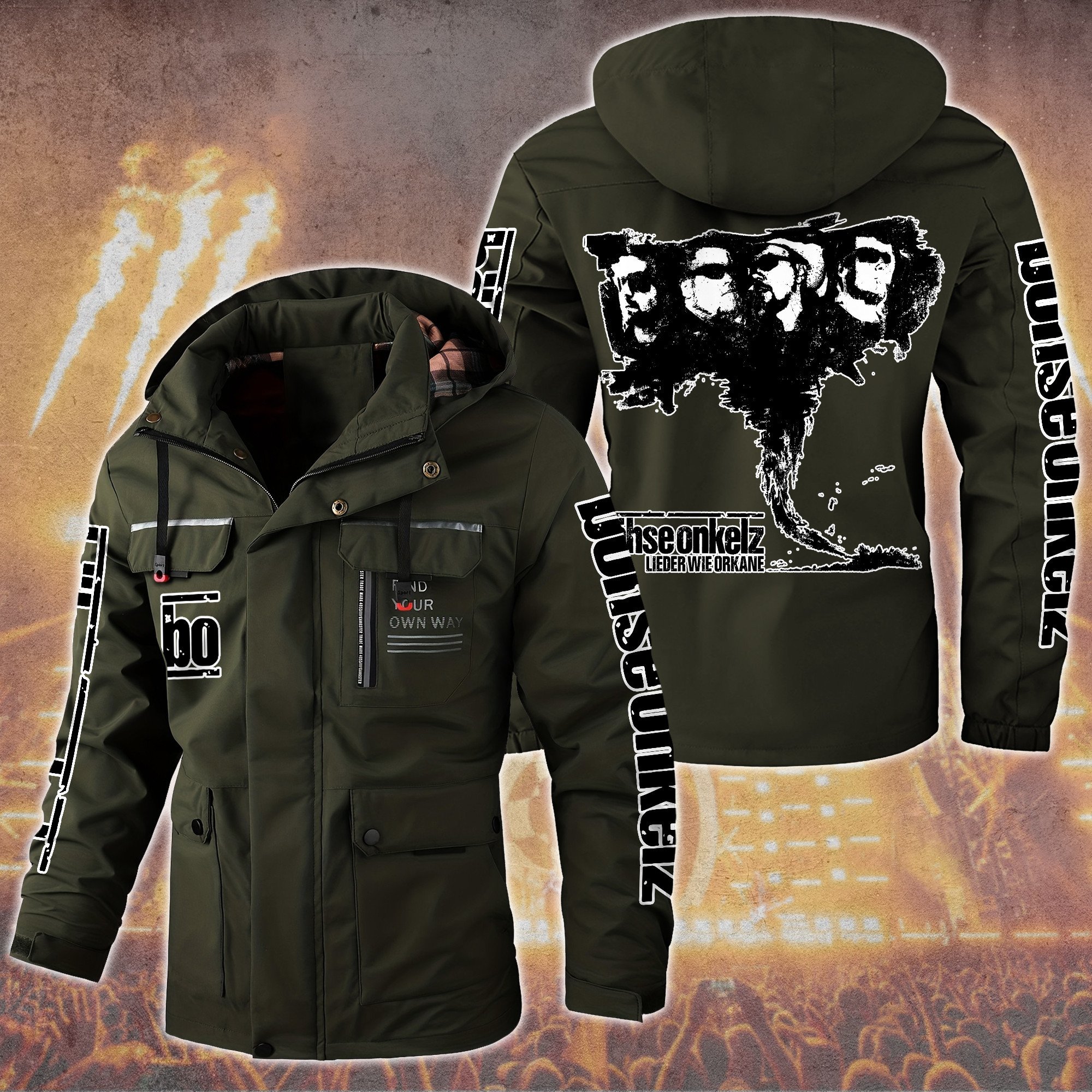 Böhse Onkelz Music Style Parka Jacket For Fans