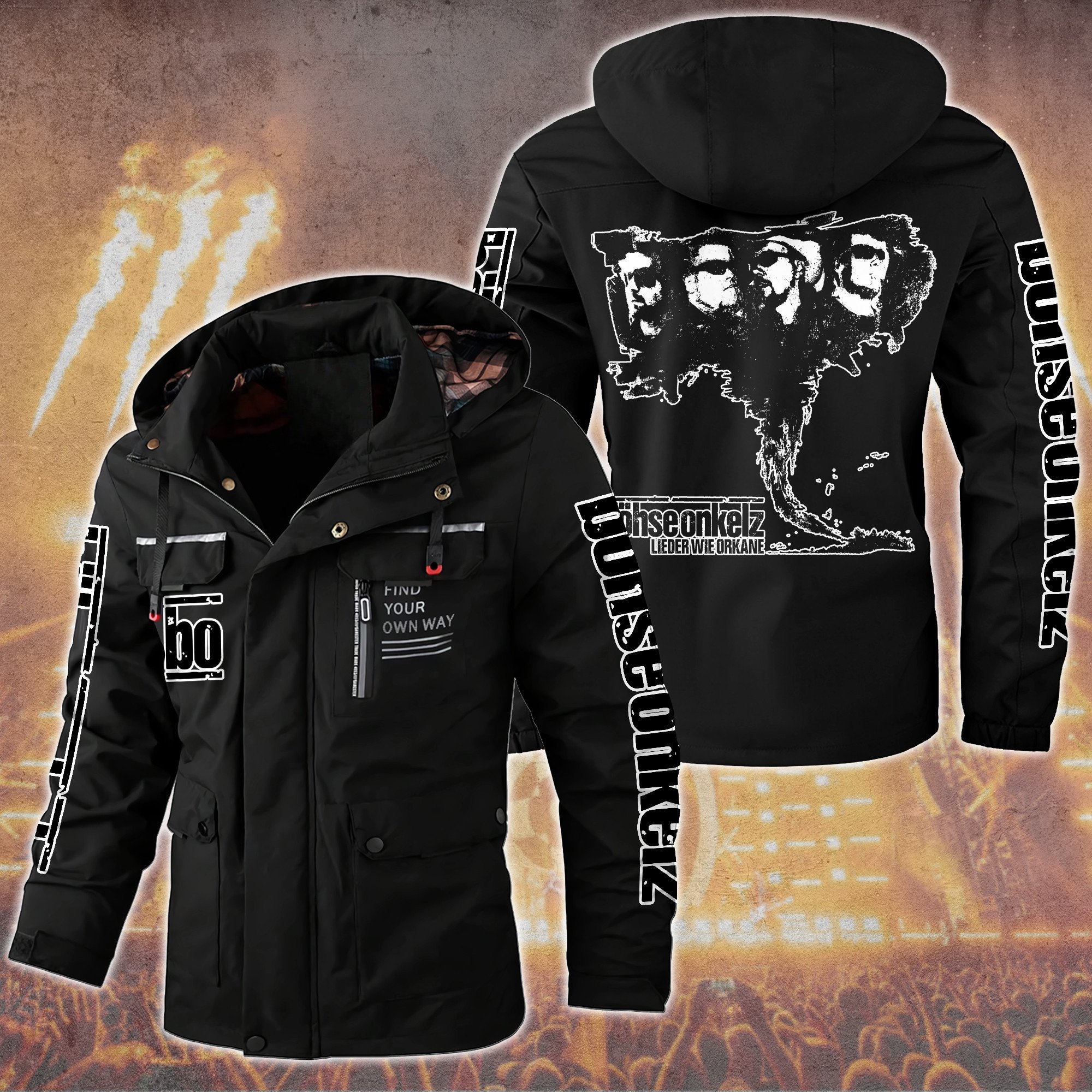 Böhse Onkelz Music Style Parka Jacket For Fans