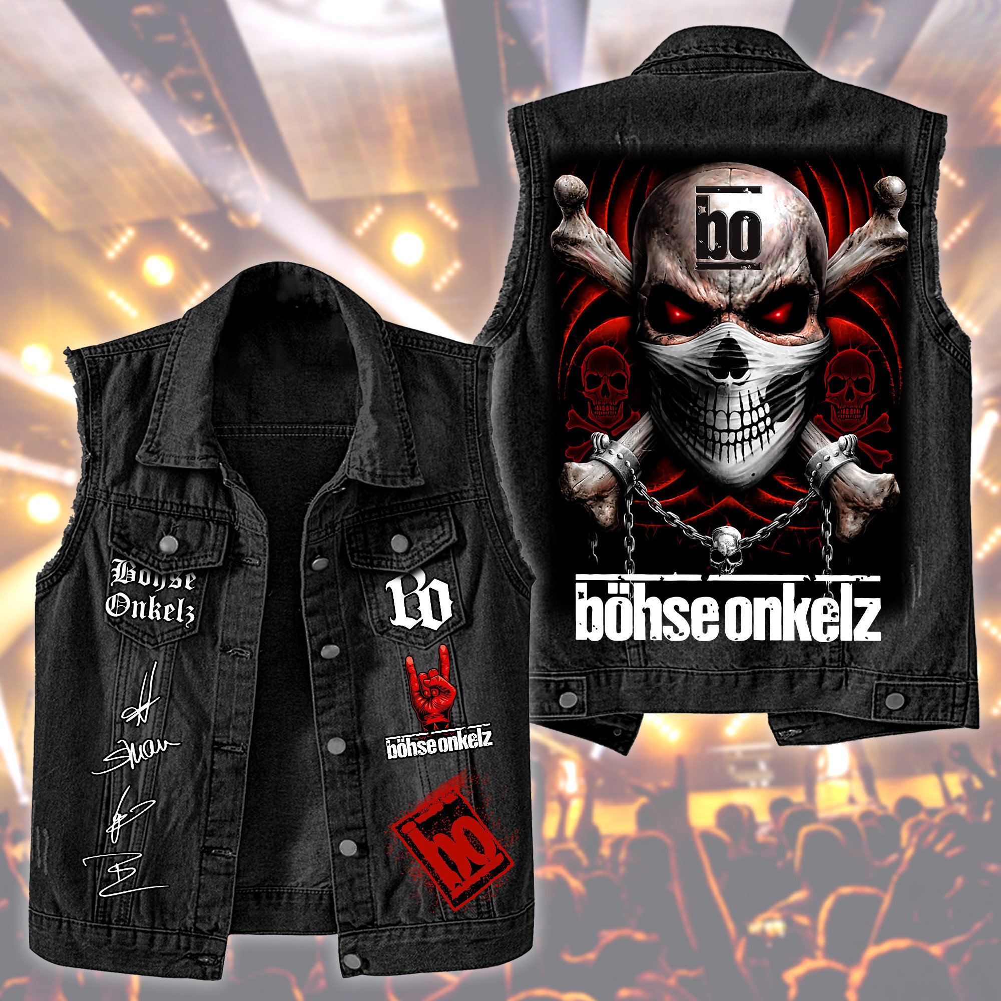 Böhse Onkelz Music Style Sleeveless Jacket For Fans