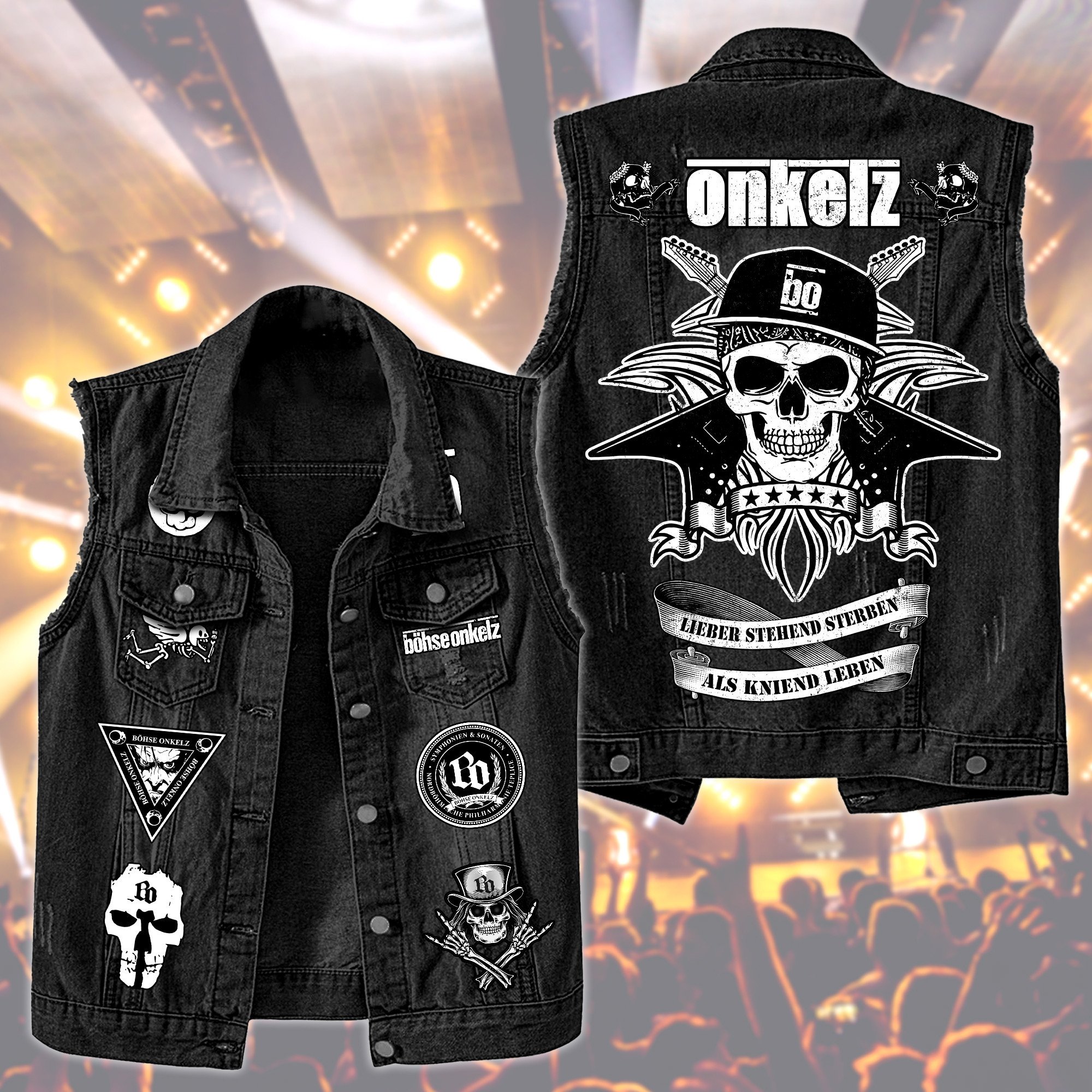 Böhse Onkelz Music Style Sleeveless Jacket For Fans