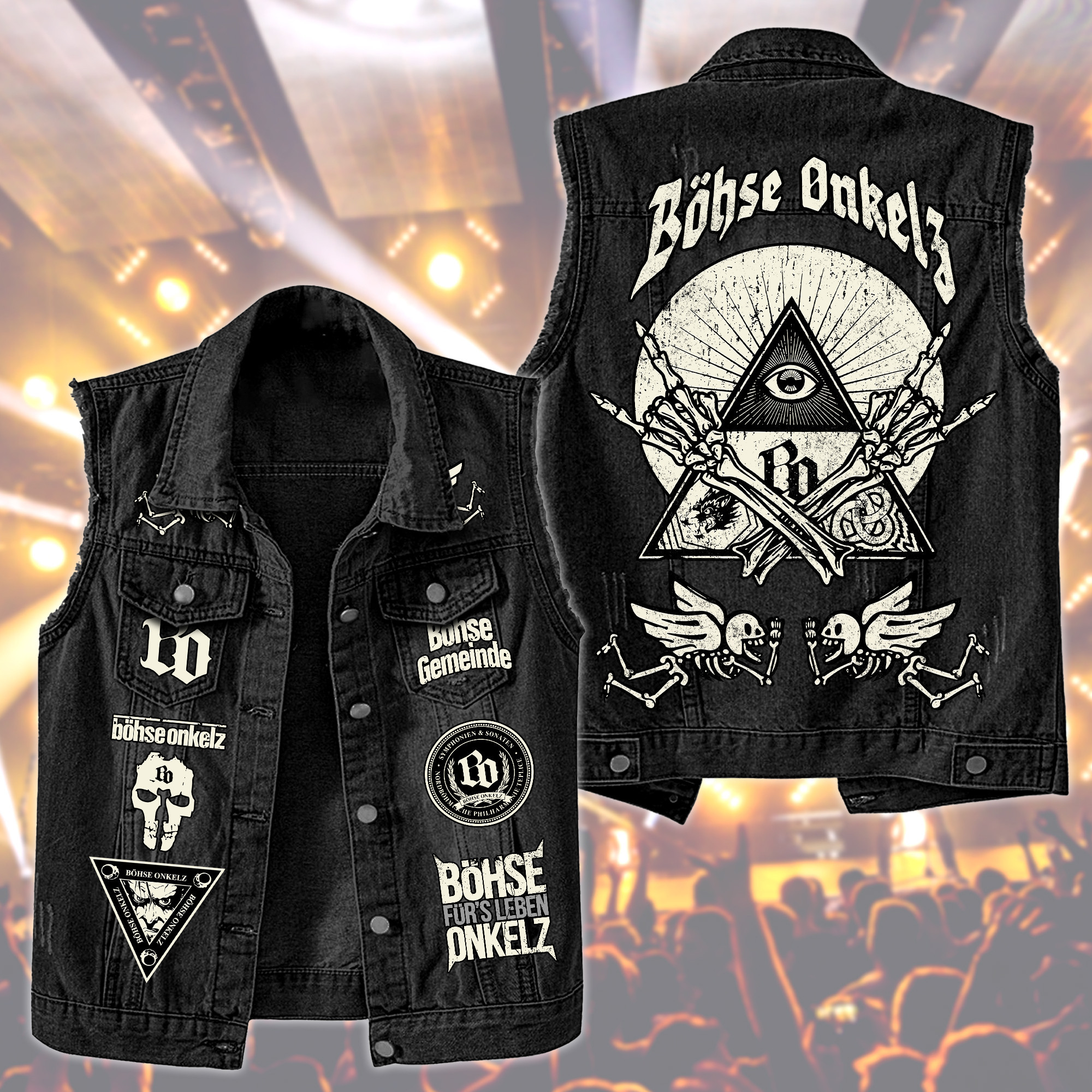 Böhse Onkelz Music Style Sleeveless Jacket For Fans