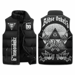 Böhse Onkelz Music Style Sleeveless Puffer Jacket For Fans