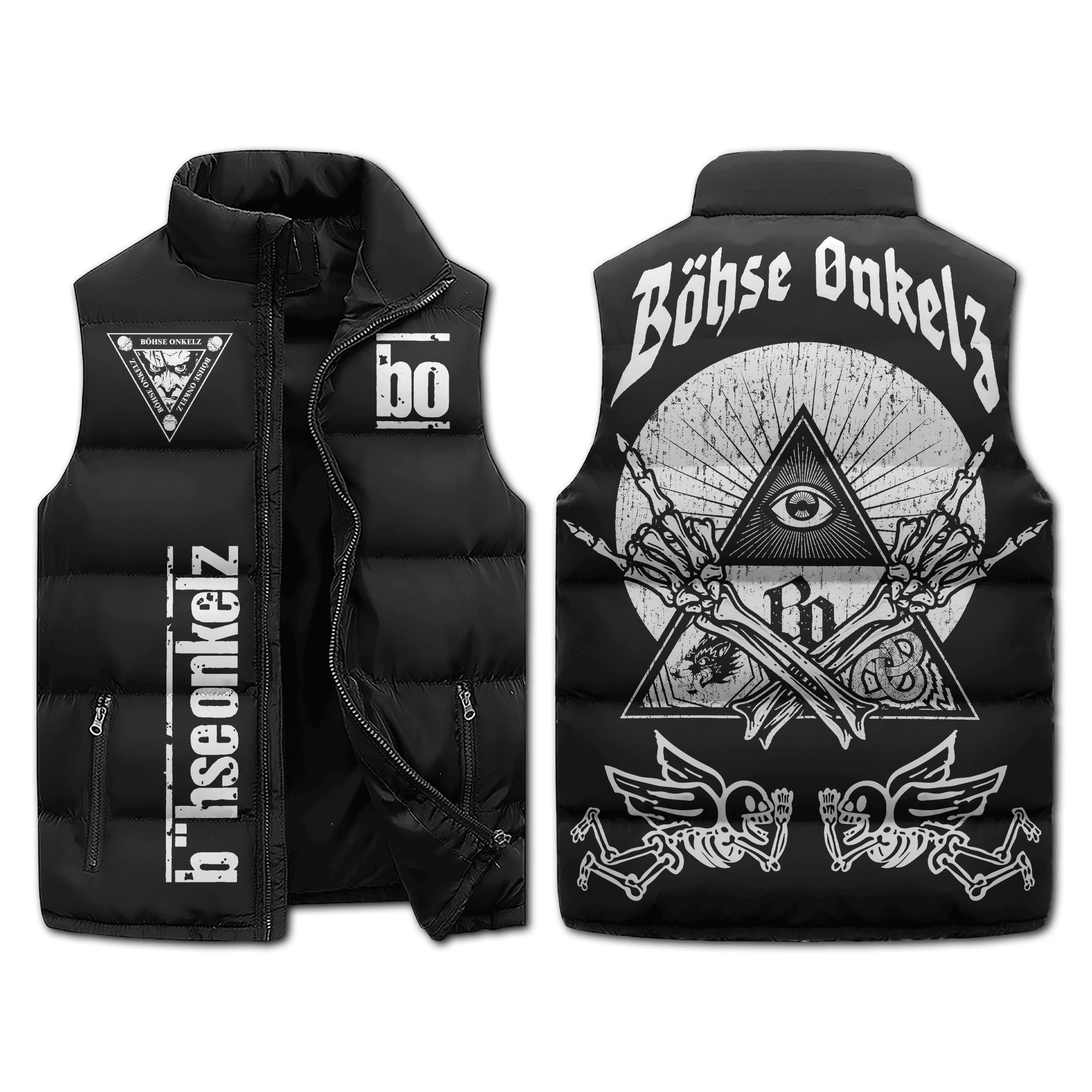Böhse Onkelz Music Style Sleeveless Puffer Jacket For Fans