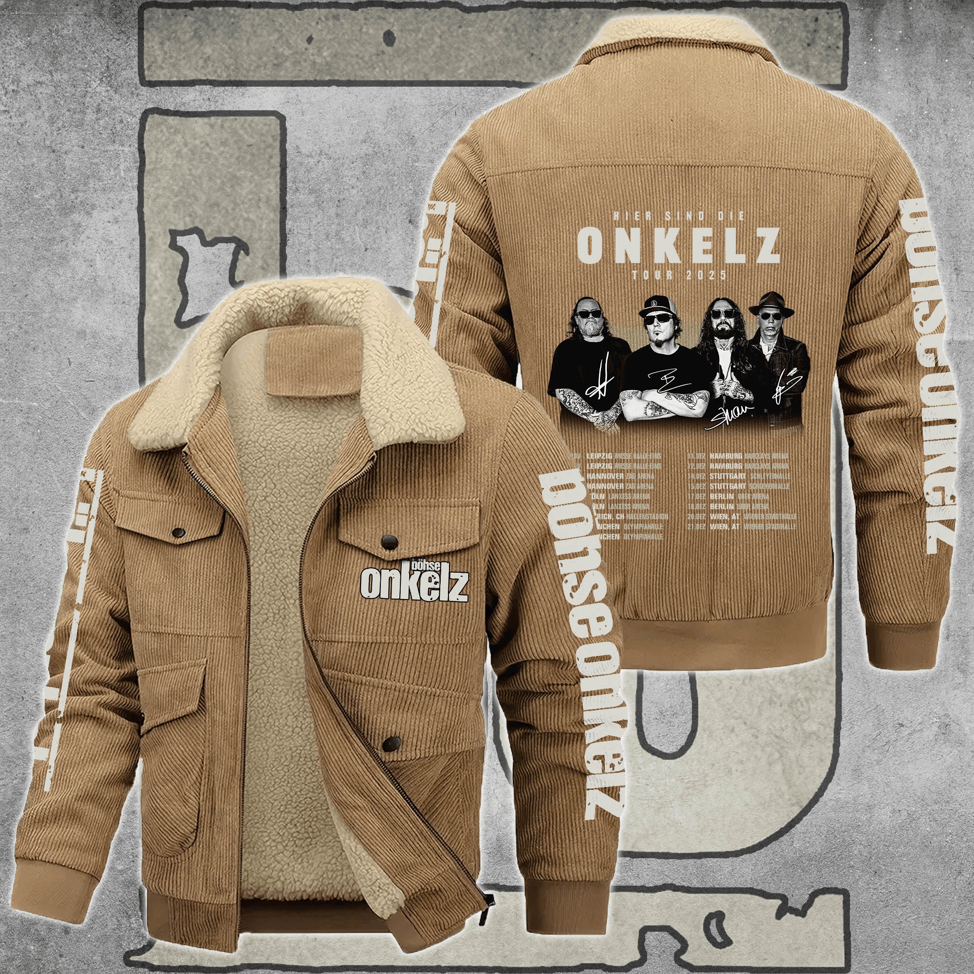 Böhse Onkelz Music Style Thermal Cotton Jacket Prim For Fans