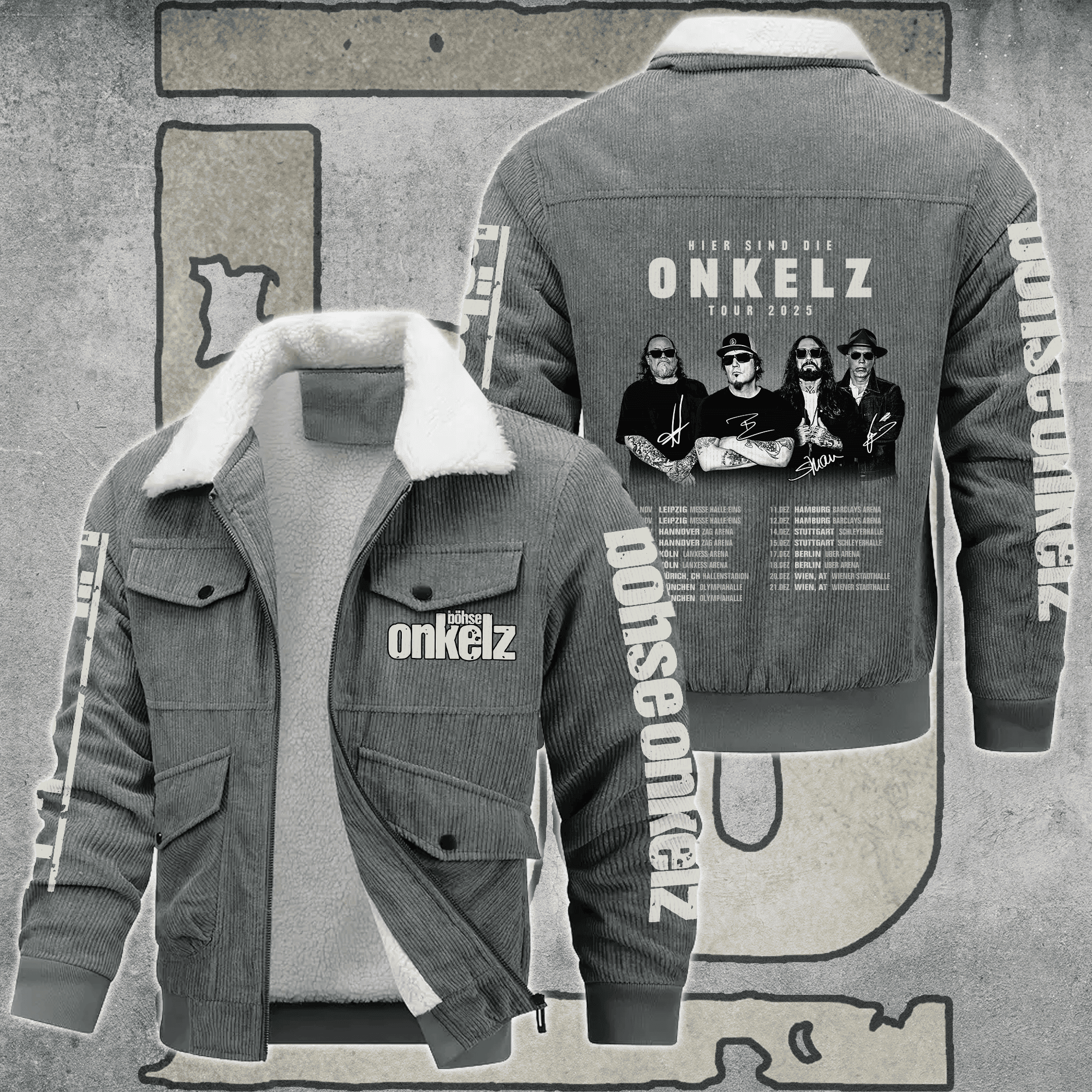 Böhse Onkelz Music Style Thermal Cotton Jacket Prim For Fans