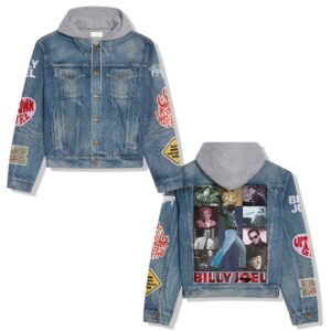 Billy Joel Music Style Hooded Denim Jacket For Fans