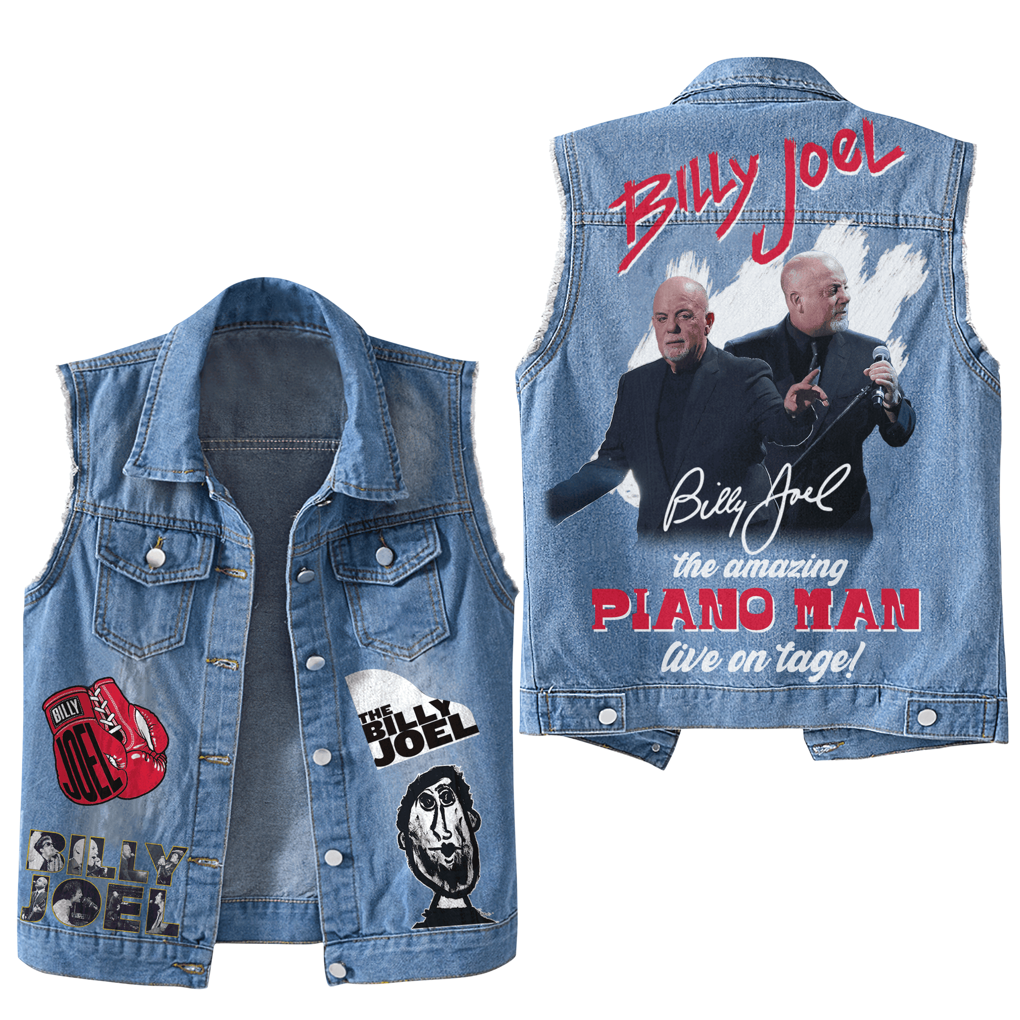 Billy Joel Music Style Sleeveless Jacket For Fans