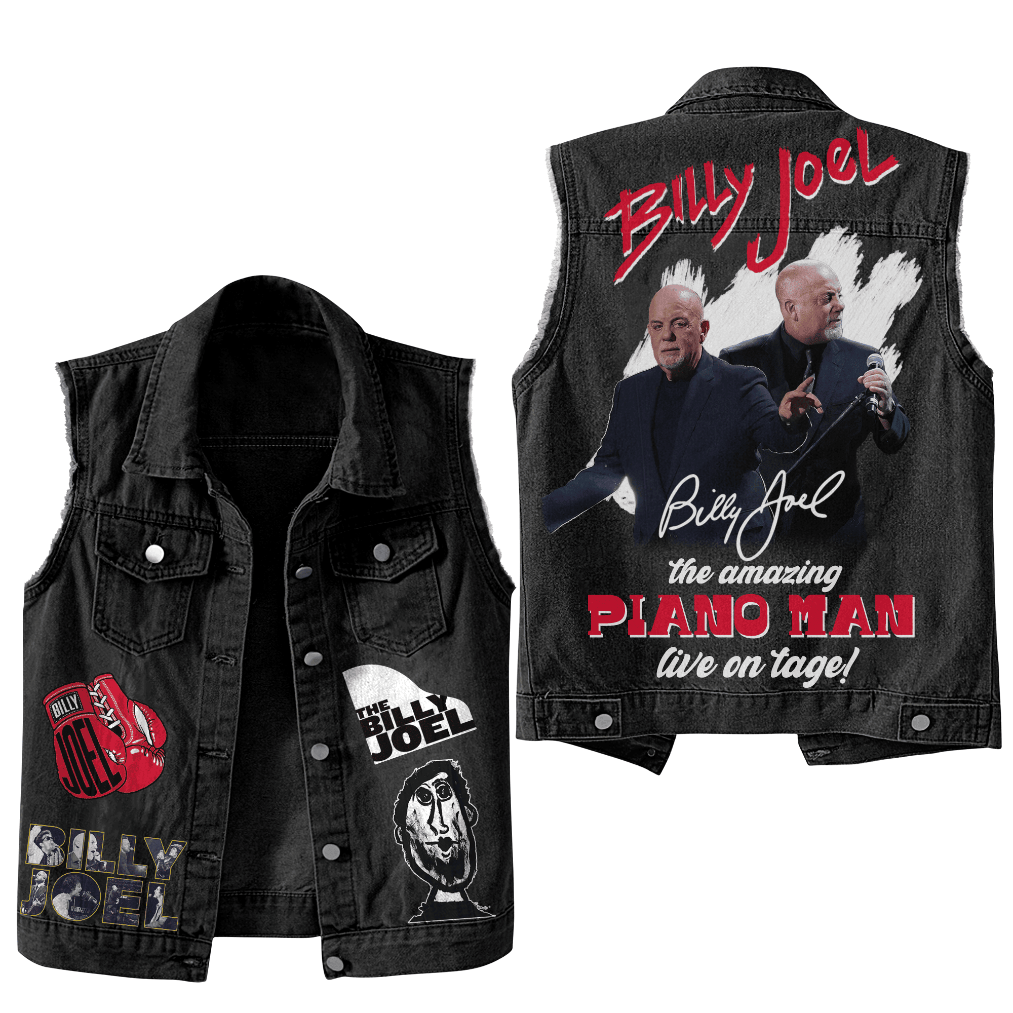 Billy Joel Music Style Sleeveless Jacket For Fans