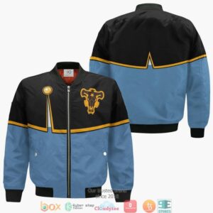 Black Clover Grey Anime Style Bomber Jacket For Fans