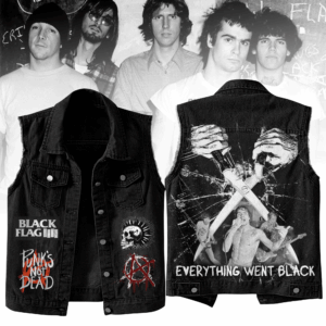 Black Flag Music Style Sleeveless Jacket For Fans