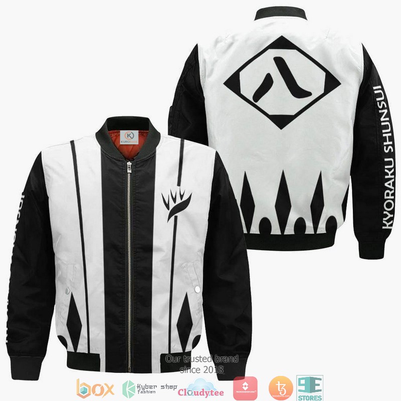 Bleach Kyoraku Shunsui Eighth Division Anime Style Bomber Jacket For Fans