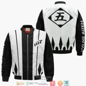Bleach Sosuke Aizen Fifth Division Anime Style Bomber Jacket For Fans