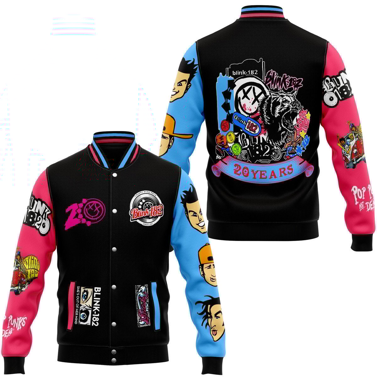 Blink-182 Music Style Baseball Jacket For Fans