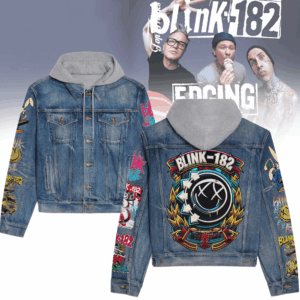 Blink-182 Music Style Hooded Denim Jacket For Fans