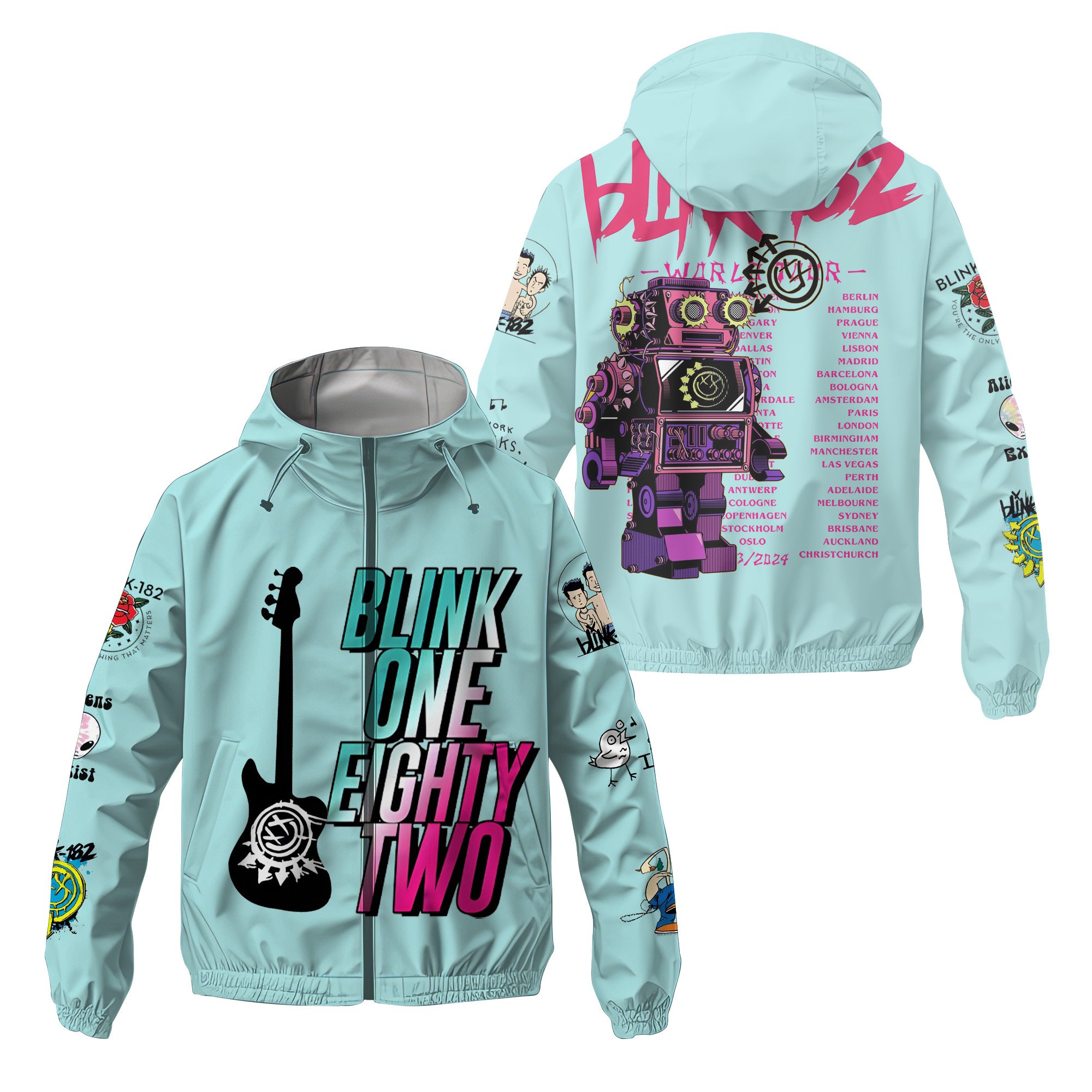 Blink-182 Music Style Windbreaker Jacket For Fans