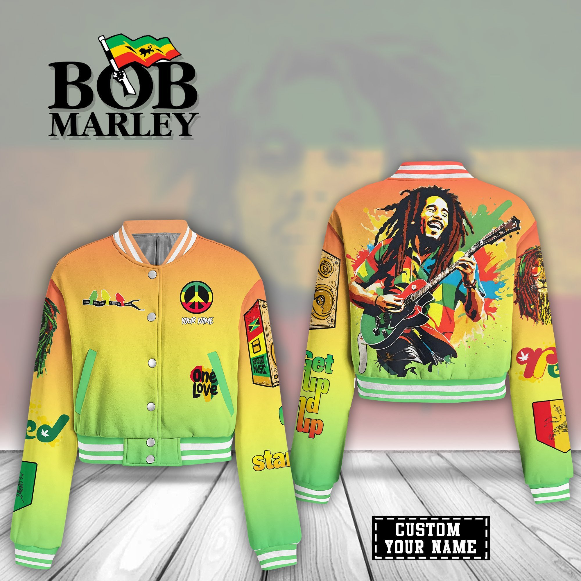 Bob Marley Music Style Baseball Jacket For Fans