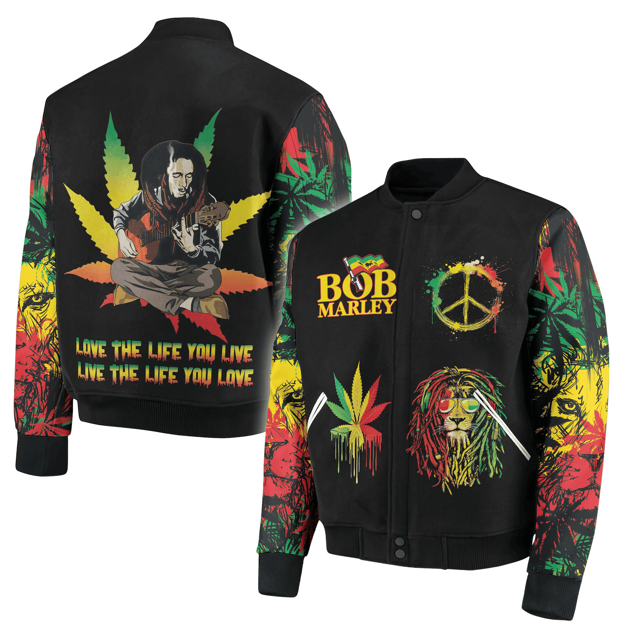 Bob Marley Music Style Baseball Jacket For Fans