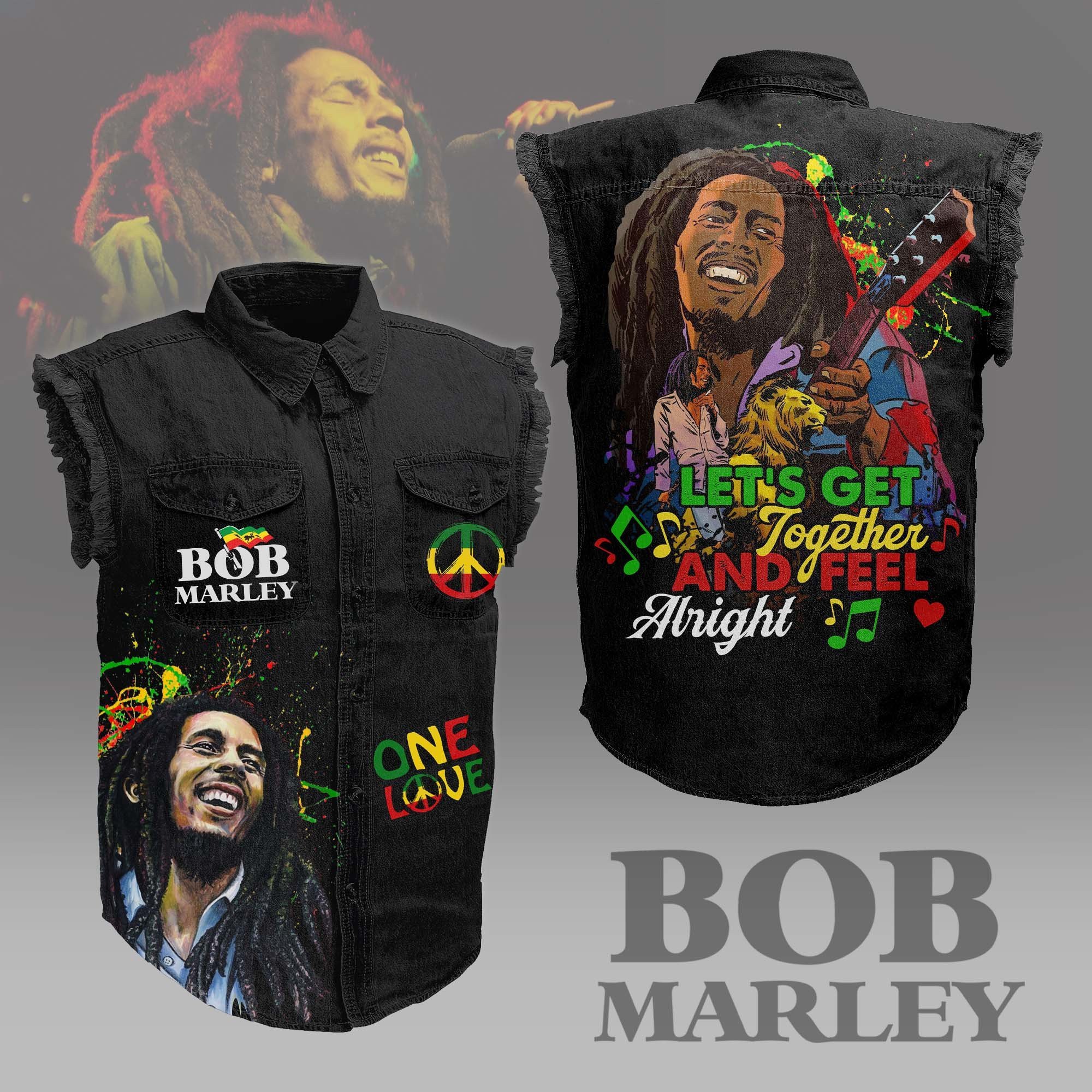 Bob Marley Music Style Sleeveless Jacket For Fans