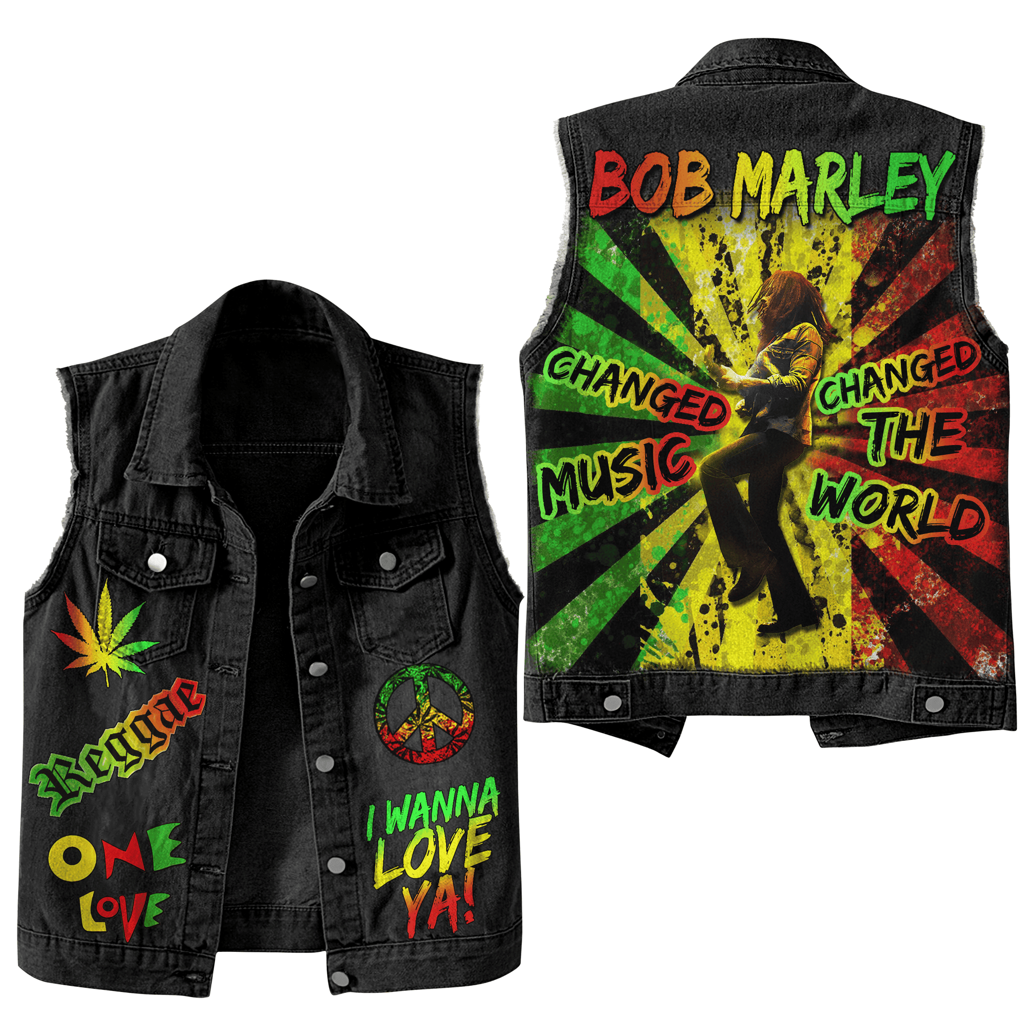 Bob Marley Music Style Sleeveless Jacket For Fans