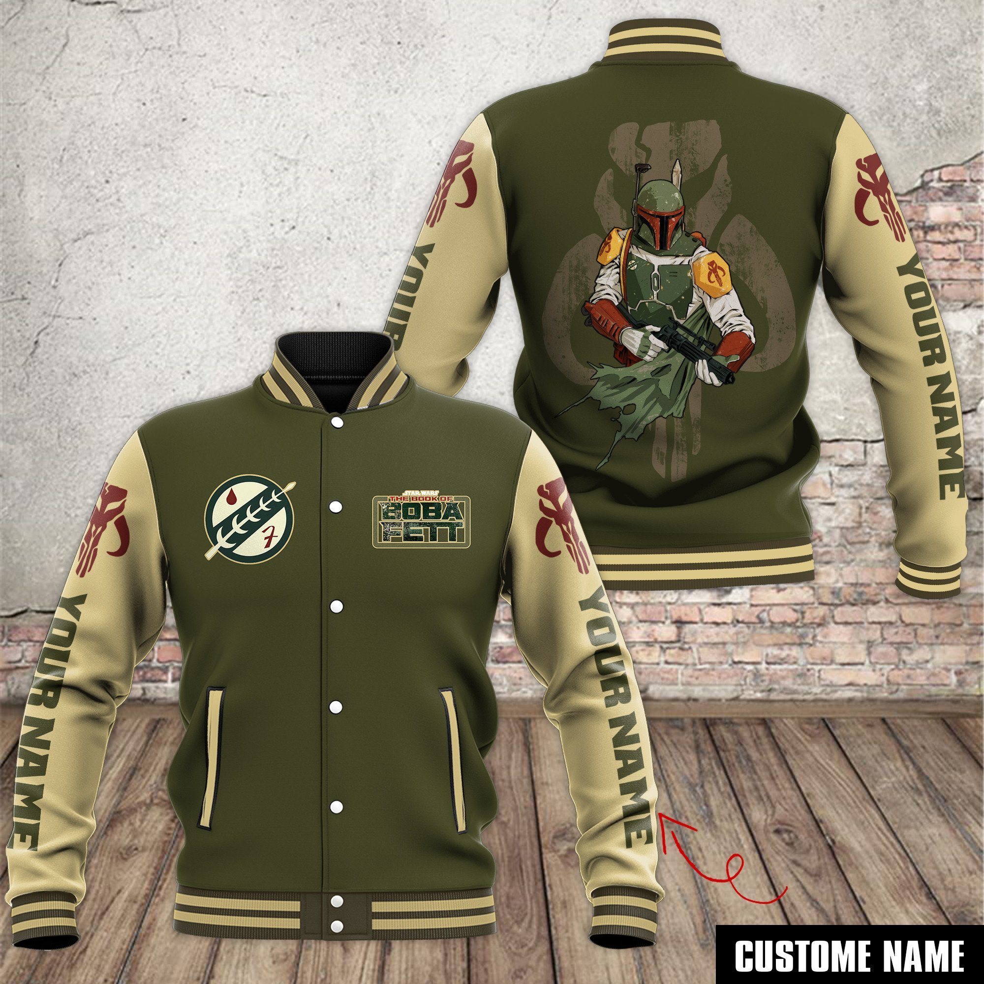 Boba Fett Star Wars Movies Style Baseball Jacket For Fans