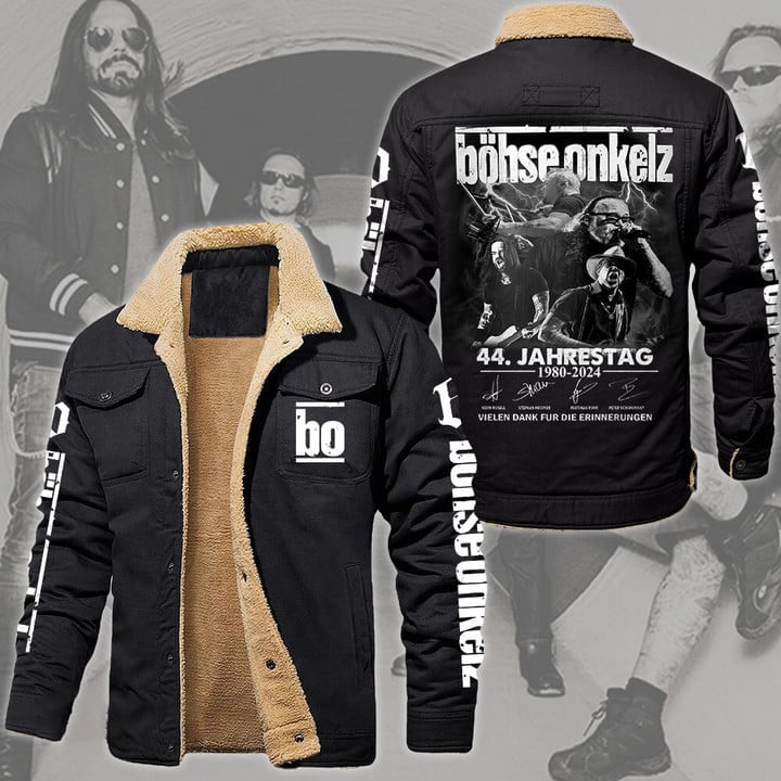 Bohse Onkelz Music Style Fleece Thermal Cotton Jacket For Fans
