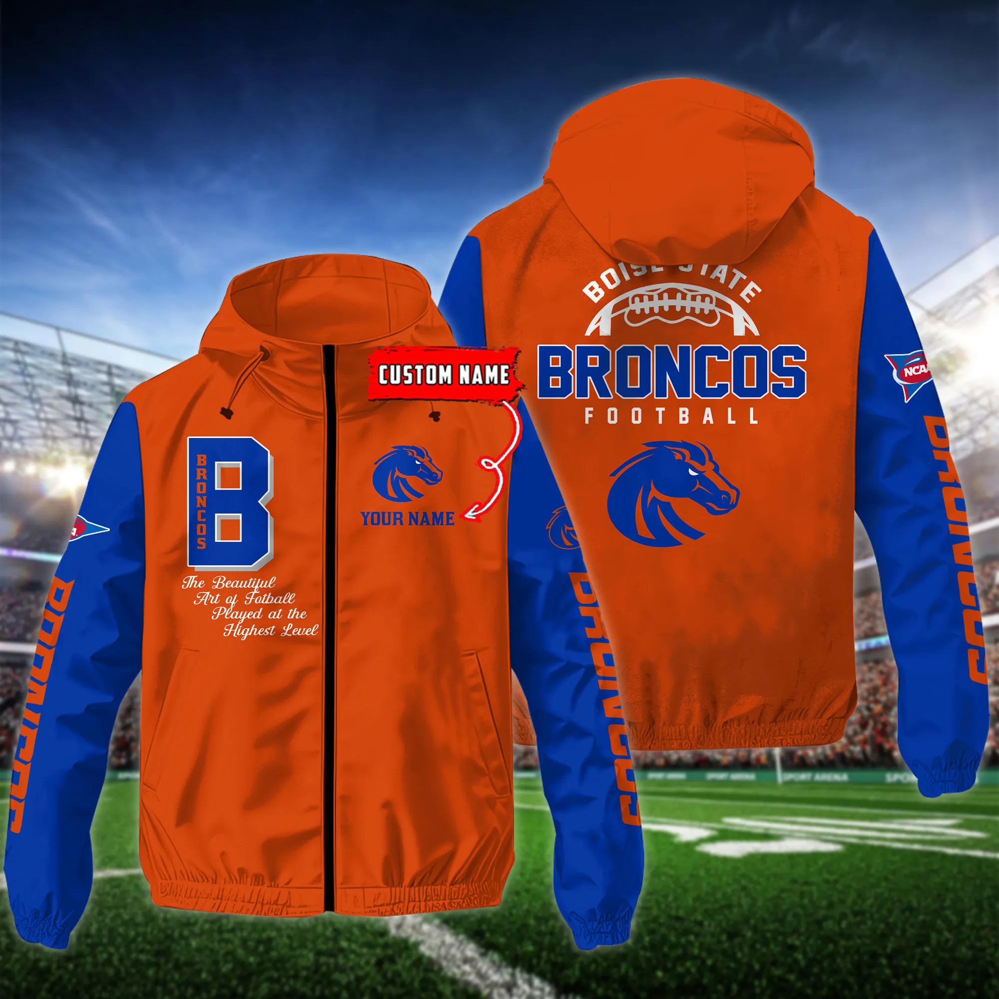 Boise State Broncos NCAA Personalized Style Windbreaker Jacket For Fans