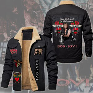 Bon Jovi Music Style Fleece Thermal Cotton Jacket For Fans