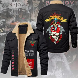 Bon Jovi Music Style Fleece Thermal Cotton Jacket For Fans