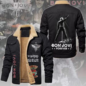 Bon Jovi Music Style Fleece Thermal Cotton Jacket For Fans
