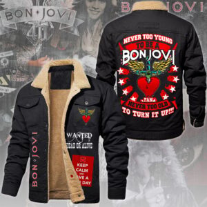 Bon Jovi Music Style Fleece Thermal Cotton Jacket For Fans