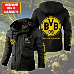 Borussia Dortmund Bundesliga Style Parka Jacket For Fans