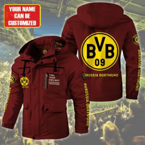 Borussia Dortmund Bundesliga Style Parka Jacket For Fans