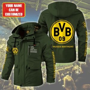 Borussia Dortmund Bundesliga Style Parka Jacket For Fans