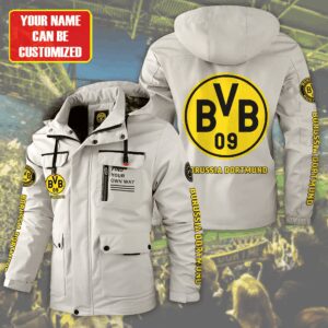 Borussia Dortmund Bundesliga Style Parka Jacket For Fans