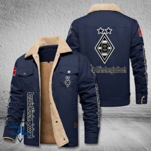 Borussia Mönchengladbach Bundesliga Style Fleece Thermal Cotton Jacket For Fans