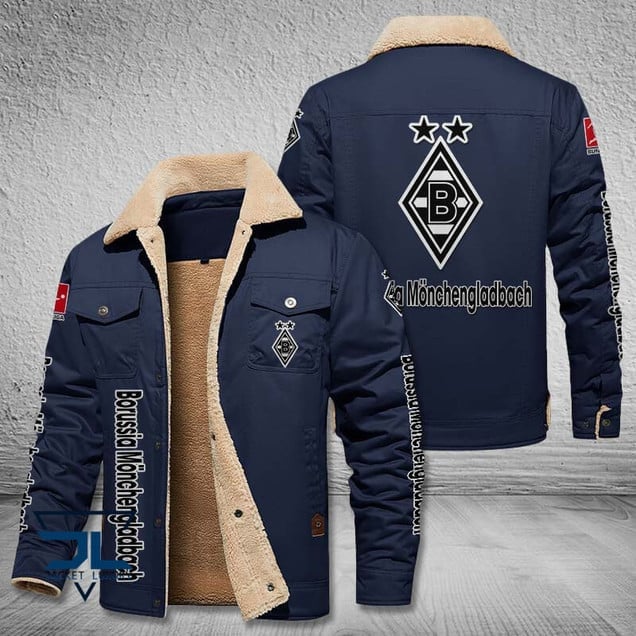 Borussia Mönchengladbach Bundesliga Style Fleece Thermal Cotton Jacket For Fans