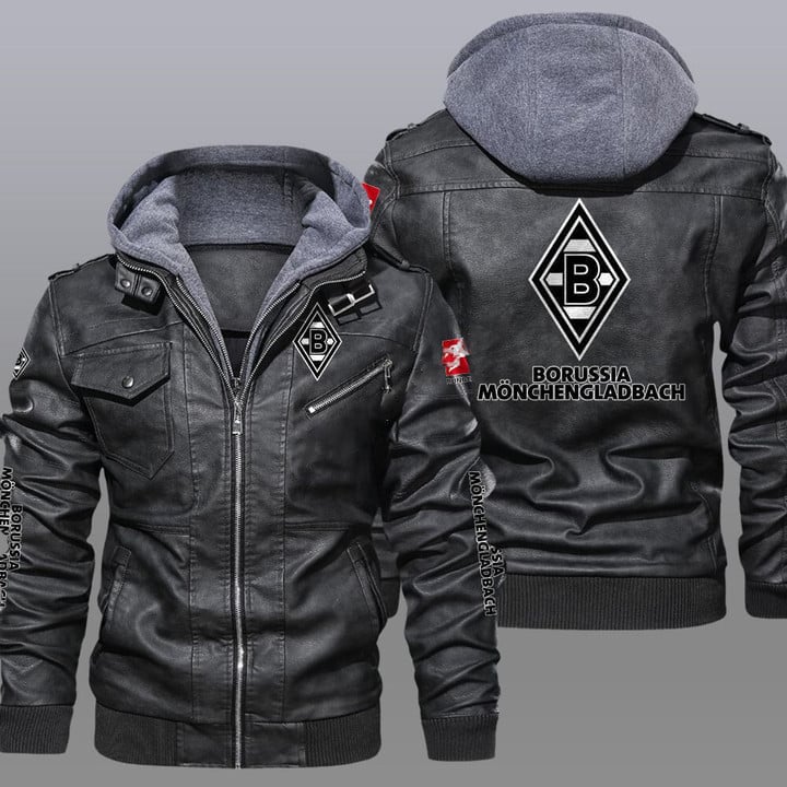 Borussia Mönchengladbach Bundesliga Style Leather Jacket For Fans