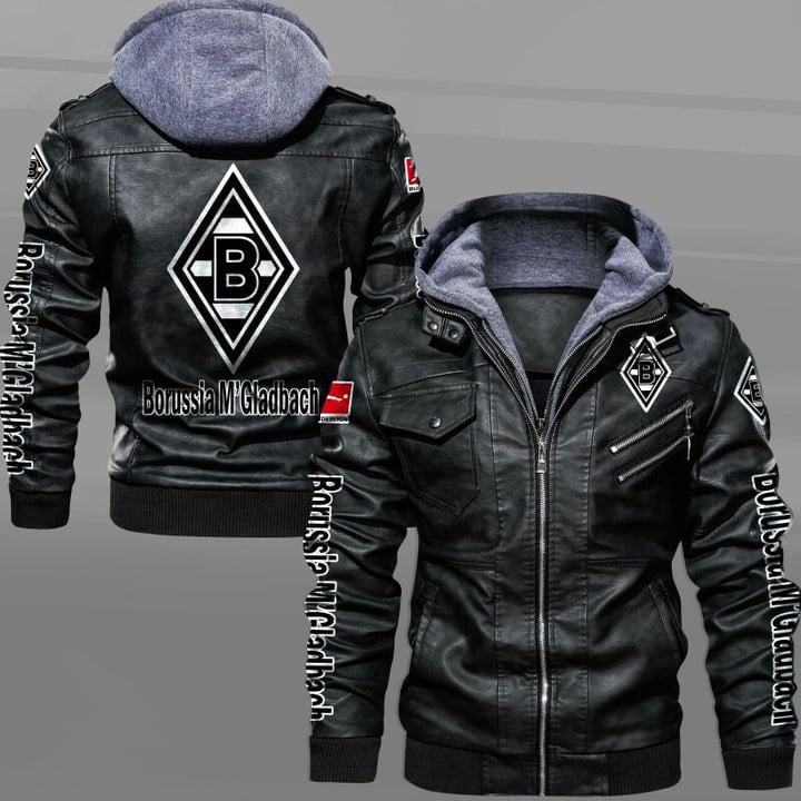 Borussia Mönchengladbach Bundesliga Style Leather Jacket For Fans