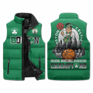 Boston Celtics NBA Style Sleeveless Puffer Jacket For Fans