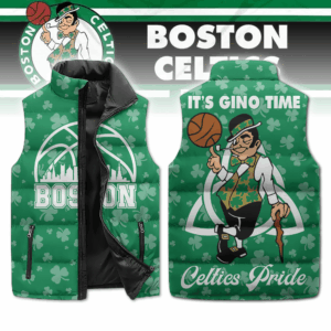 Boston Celtics NBA Style Sleeveless Puffer Jacket For Fans