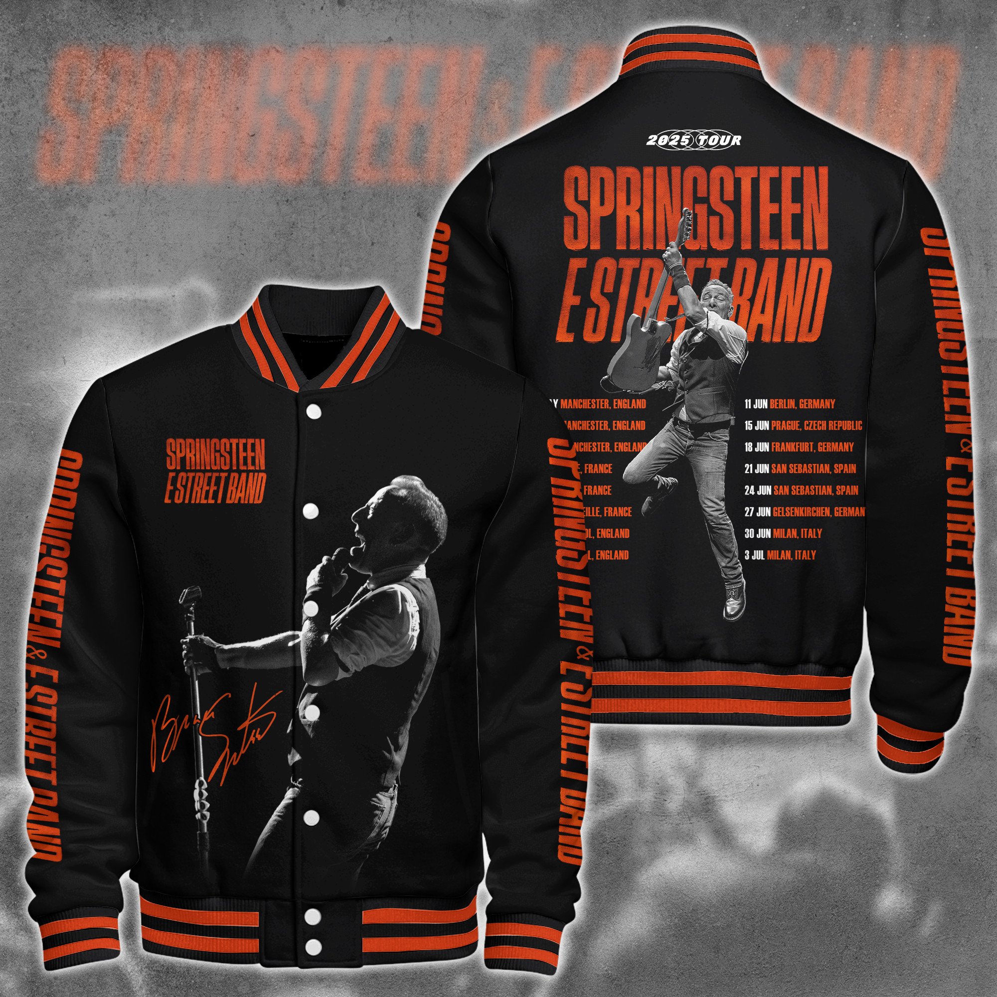 Bruce Springsteen Music Style Baseball Jacket For Fans