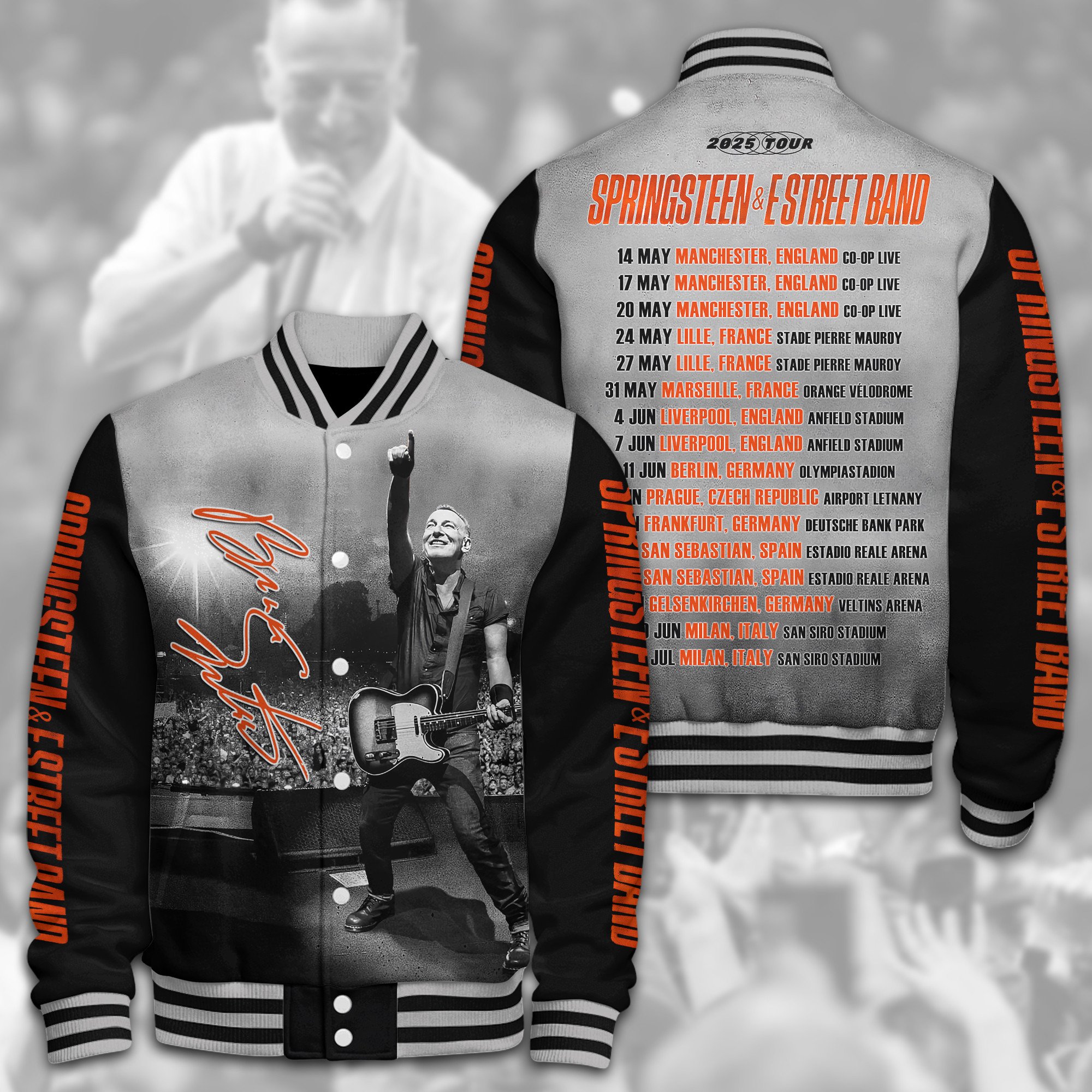 Bruce Springsteen Music Style Baseball Jacket For Fans