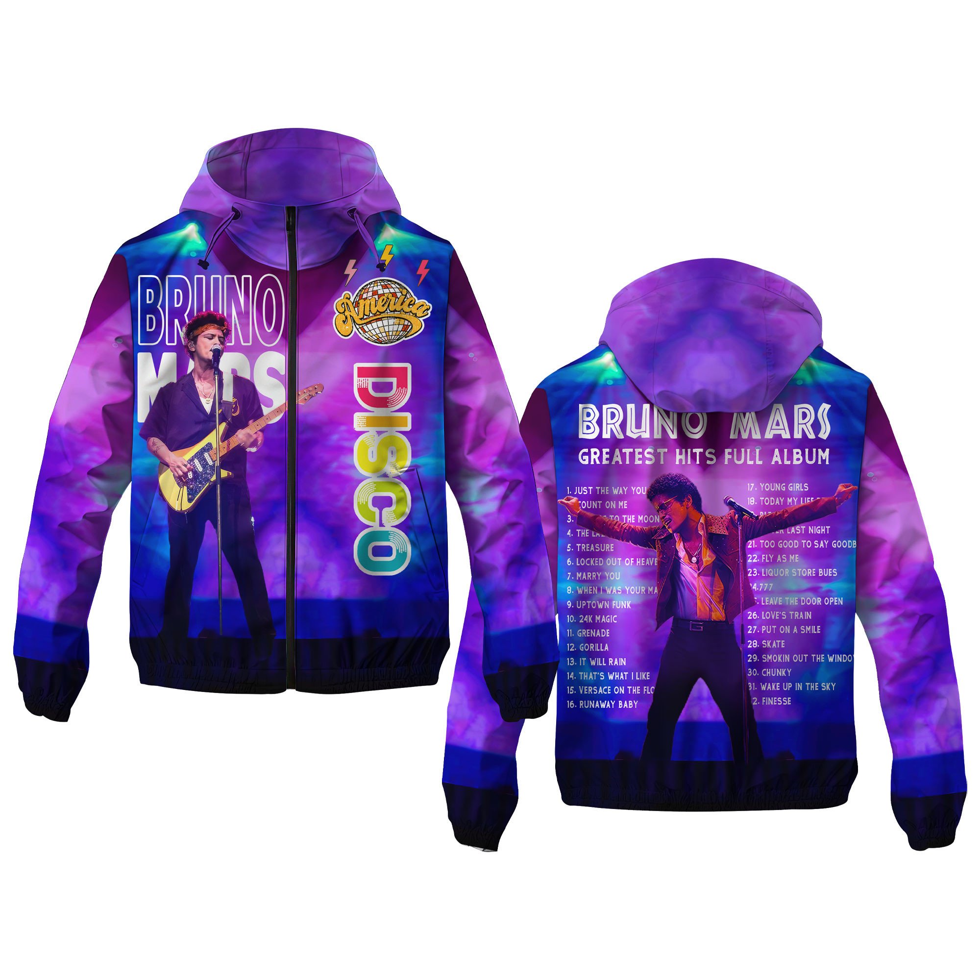 Bruno Mars Music Style Windbreaker Jacket For Fans
