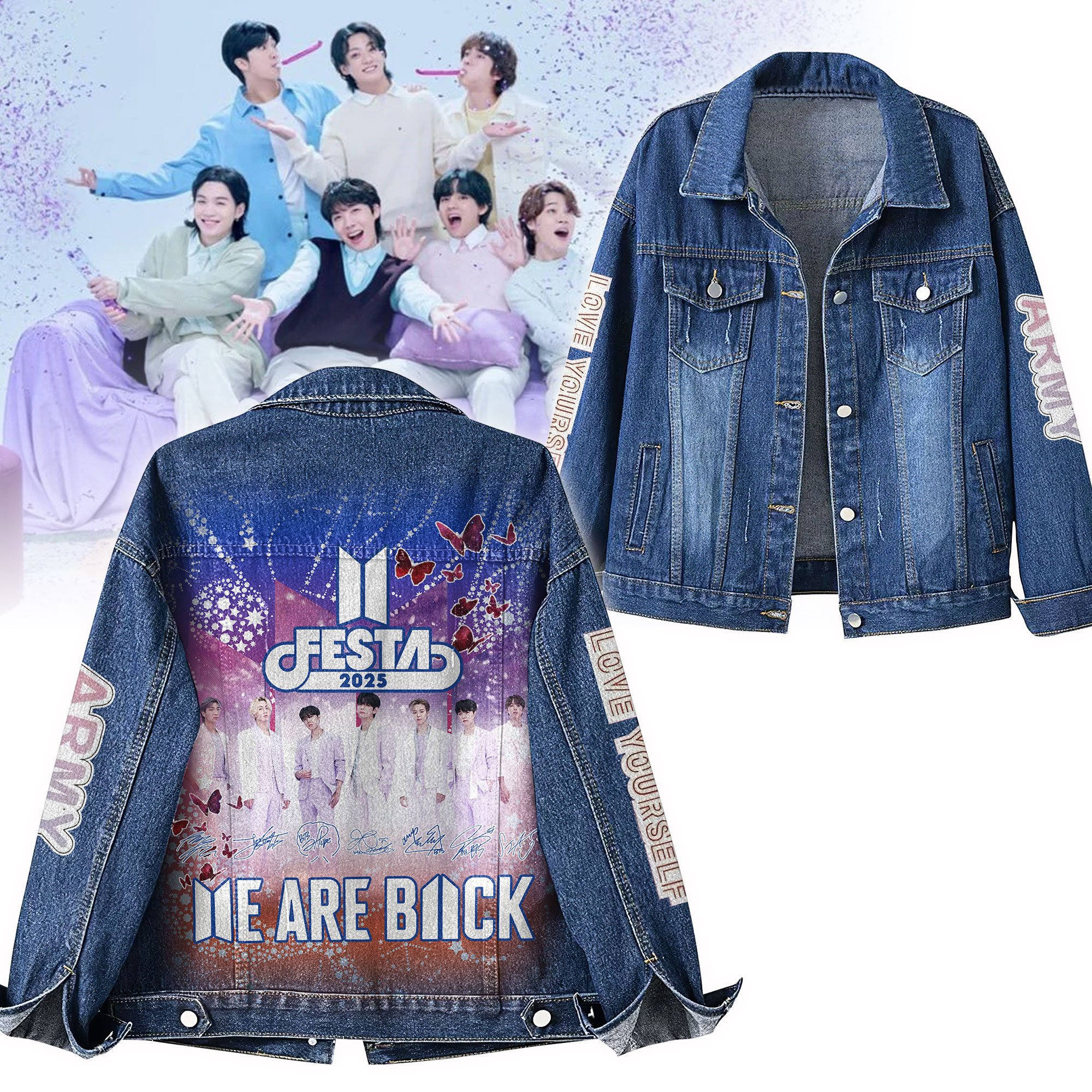BTS Music Denim Jacket Gift For Fans