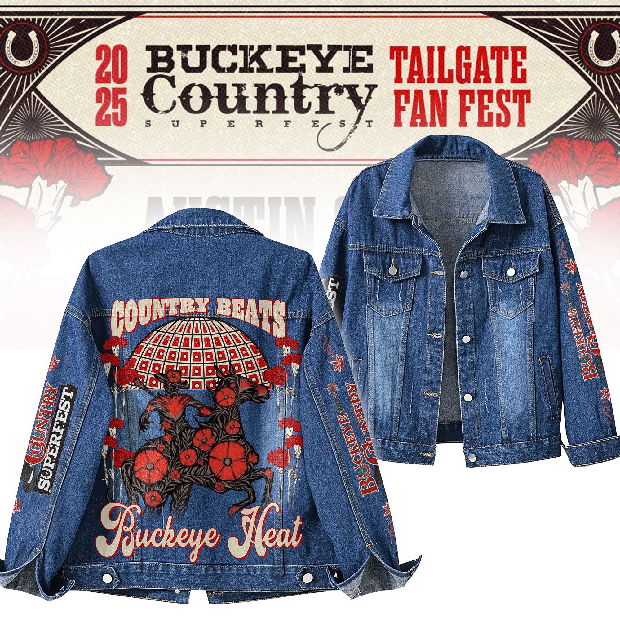 Buckeye Country Music Denim Jacket Gift For Fans