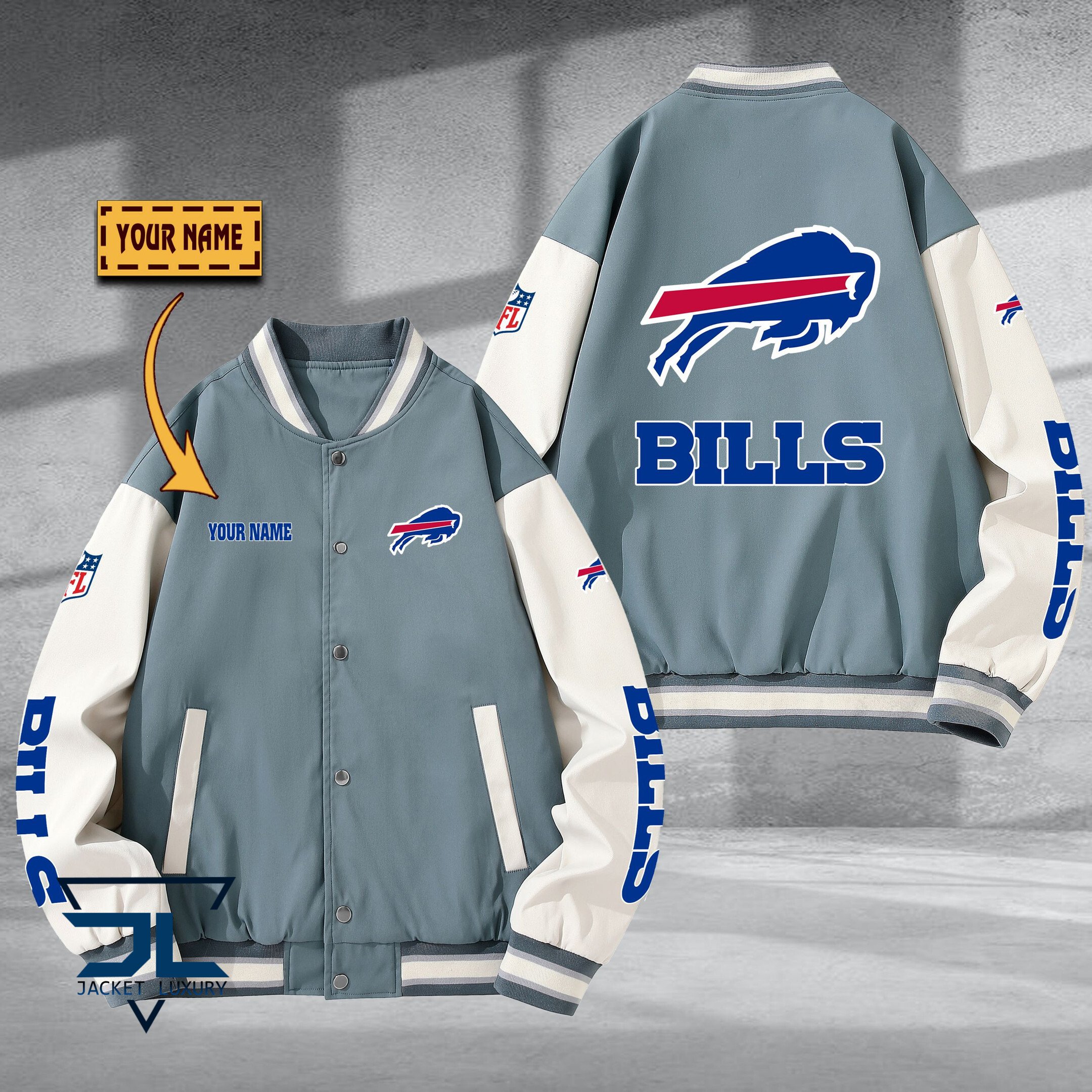 Buffalo Bill NFL Style Baseball Jacket For Fan