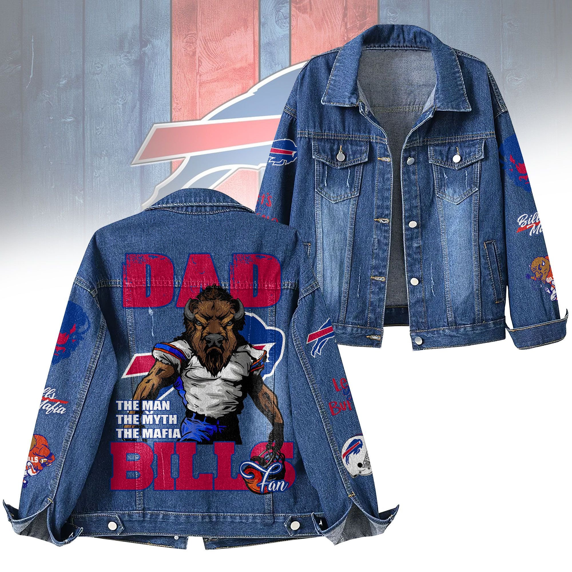 Buffalo Bills NFL Denim Jacket Gift For Fans