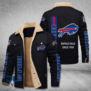 Buffalo Bills NFL Style Fleece Thermal Cotton Jacket For Fans