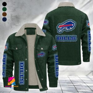Buffalo Bills NFL Style Fleece Thermal Cotton Jacket For Fans