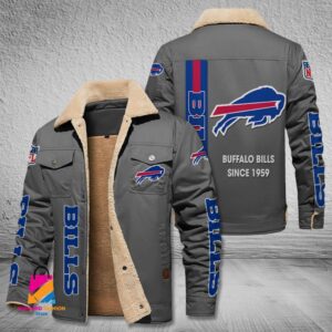 Buffalo Bills NFL Style Fleece Thermal Cotton Jacket For Fans